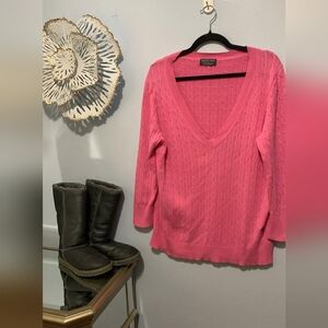 Pink Polo Jeans Cable Knot Sweater